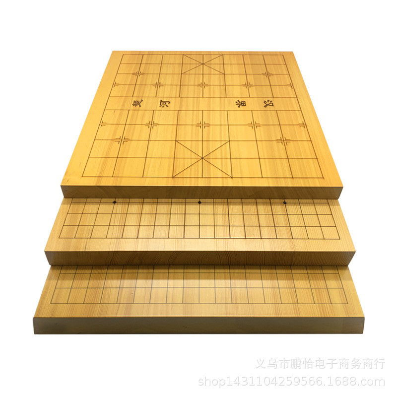 新榧木棋盘实木19路围棋中国象棋双面厚3/4/6厘米棋盘实木刻线