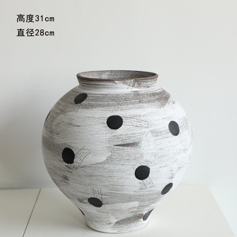 侘寂风花器陶瓷花瓶复古粗陶罐客厅插花摆件民宿感软装手工仿古,家居饰品,装饰摆件,淘宝优惠券,粉丝福利购,淘宝优惠卷