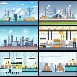 工厂机器人工智能环境污染机械手臂MG动画ai/an/flash素材飞碟说