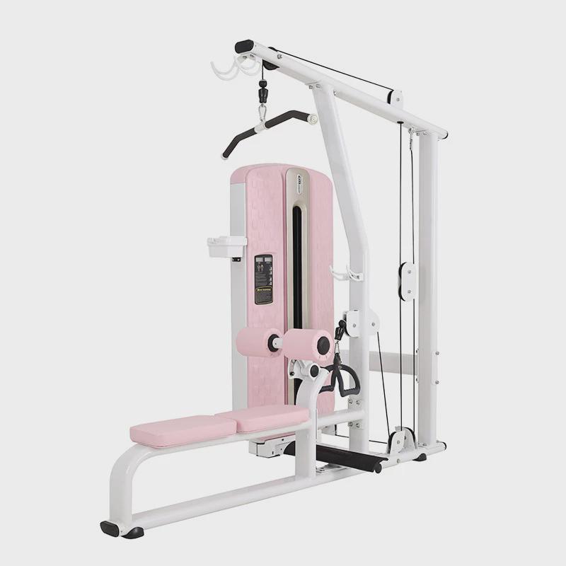 女子健身房内器械四件套高低拉大腿塑形外侧臀桥训练器哈克深蹲机