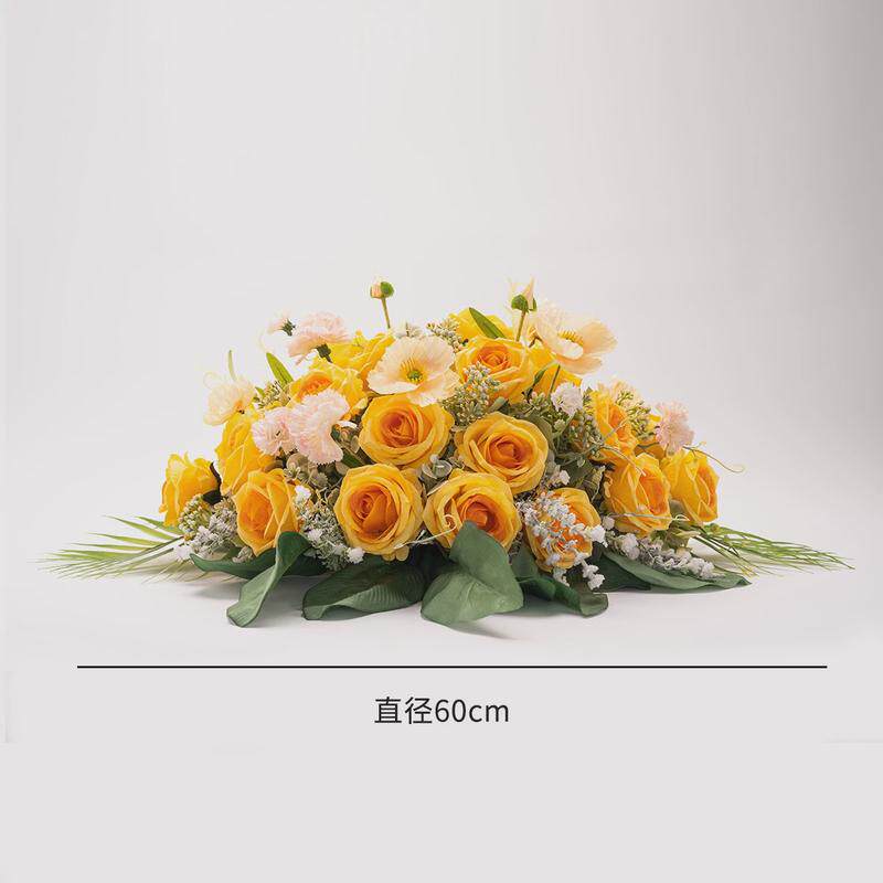 酒店大圆餐桌转盘中间装饰餐桌花摆花桌花摆件花艺宴会会议花