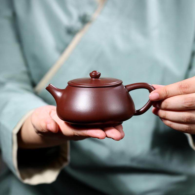 宜兴纯全手工紫砂壶紫朱泥球孔石瓢壶家用功夫汉瓦泡茶壶茶具单壶,餐饮具,茶壶,淘宝优惠券,粉丝福利购,淘宝优惠卷