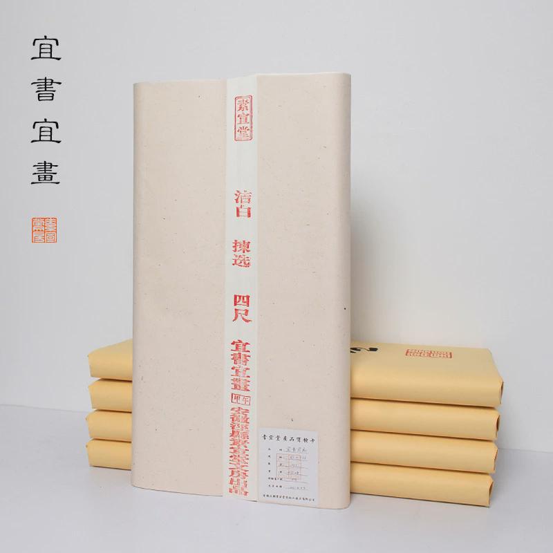 初学者书法练习用纸生宣纸半生熟国画练毛笔字四尺三尺对开作品纸