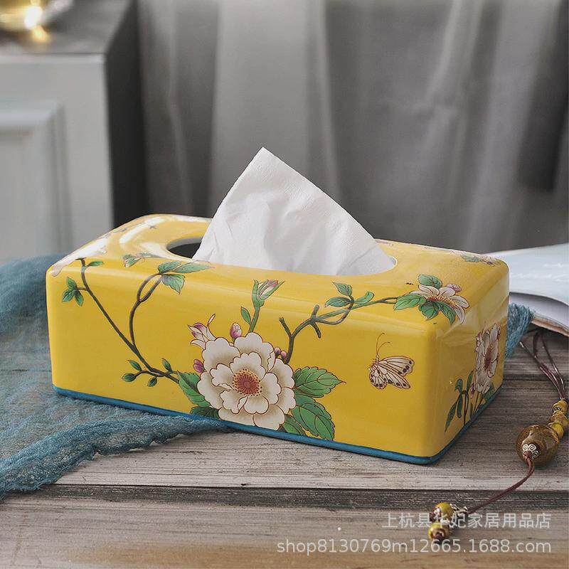 中式桌面客厅家用创意简约现代纸巾盒餐巾抽纸盒卷纸盒装饰品摆件