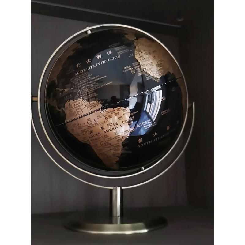 现代金属25cm地球仪欧式摆件客厅书房玄关柜办公室家居装饰品