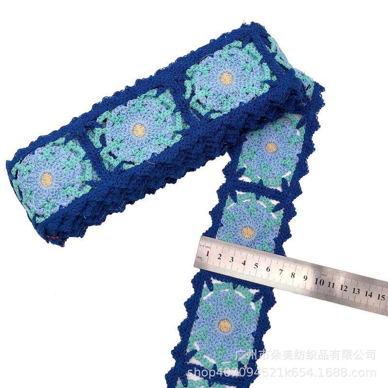 花边水溶镂空刺绣花边pp线仿手钩绣花条码服装辅料欧美