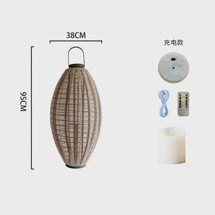 jk慕灯笼落地木质布面风灯烛台北欧民宿酒店店面庭院花园装饰品