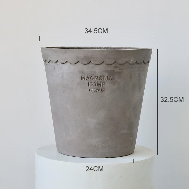 北欧室内落地客厅绿植透气高颜值大号陶盆水泥花盆盆栽高端摆件