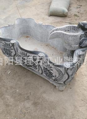 厂家直供石雕鱼缸大理石青石仿古鱼缸室内装饰流水摆件