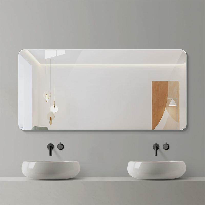 圆角浴室镜壁挂简约现代无框镜洗手间镜子卫生间镜子粘贴镜银镜,家装主材,浴室镜,淘宝优惠券,粉丝福利购,淘宝优惠卷