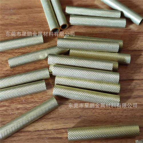 h59滚花黄铜管空心直纹铜棒批发装饰棒棒材h62网纹黄铜铜定尺下料