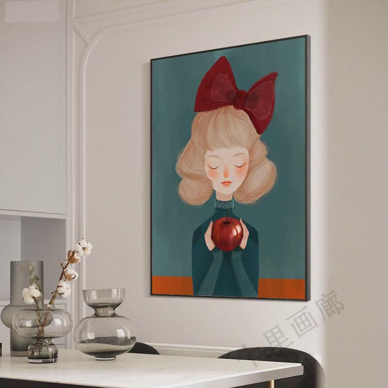 北欧ins小清新卧室床头人物装饰画现代简约客厅餐厅玄关楼梯挂画图片