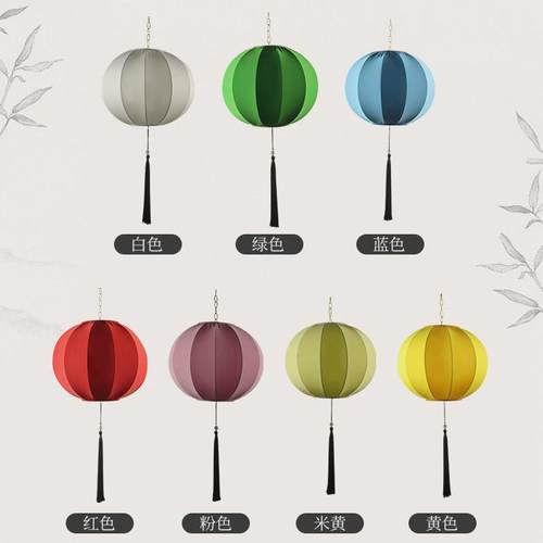 中式弹力布灯笼中国风手绘复古弹力布灯笼酒店茶楼餐厅弹力布灯笼