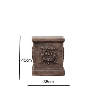 摆件麦穗花纹复古做旧花盆户外别墅花园造景装饰罗马柱底座氧化镁