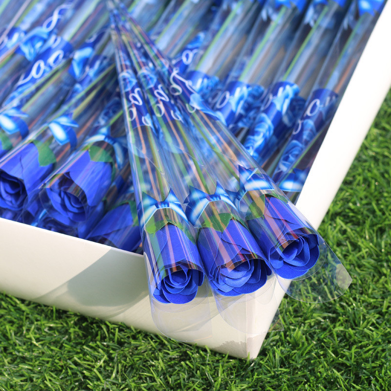 肥皂花伴手礼玫瑰花diy100支装教师情人节礼品仿真香皂花带花杆