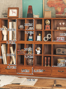 ce2q格学生宿舍桌面收纳盒木质文具手账置物架书桌多功能抽屉批发