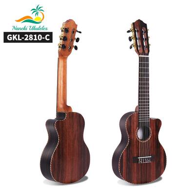 28寸吉他丽丽guitalele全黑檀木吉他尤克里里吉他尼龙弦六