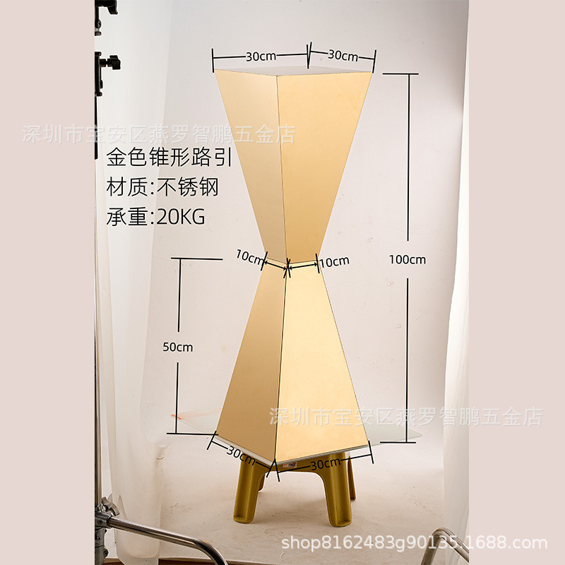 新款布置不锈钢甜品台婚庆道具花器大型商场婚礼酒店北欧摆件装饰