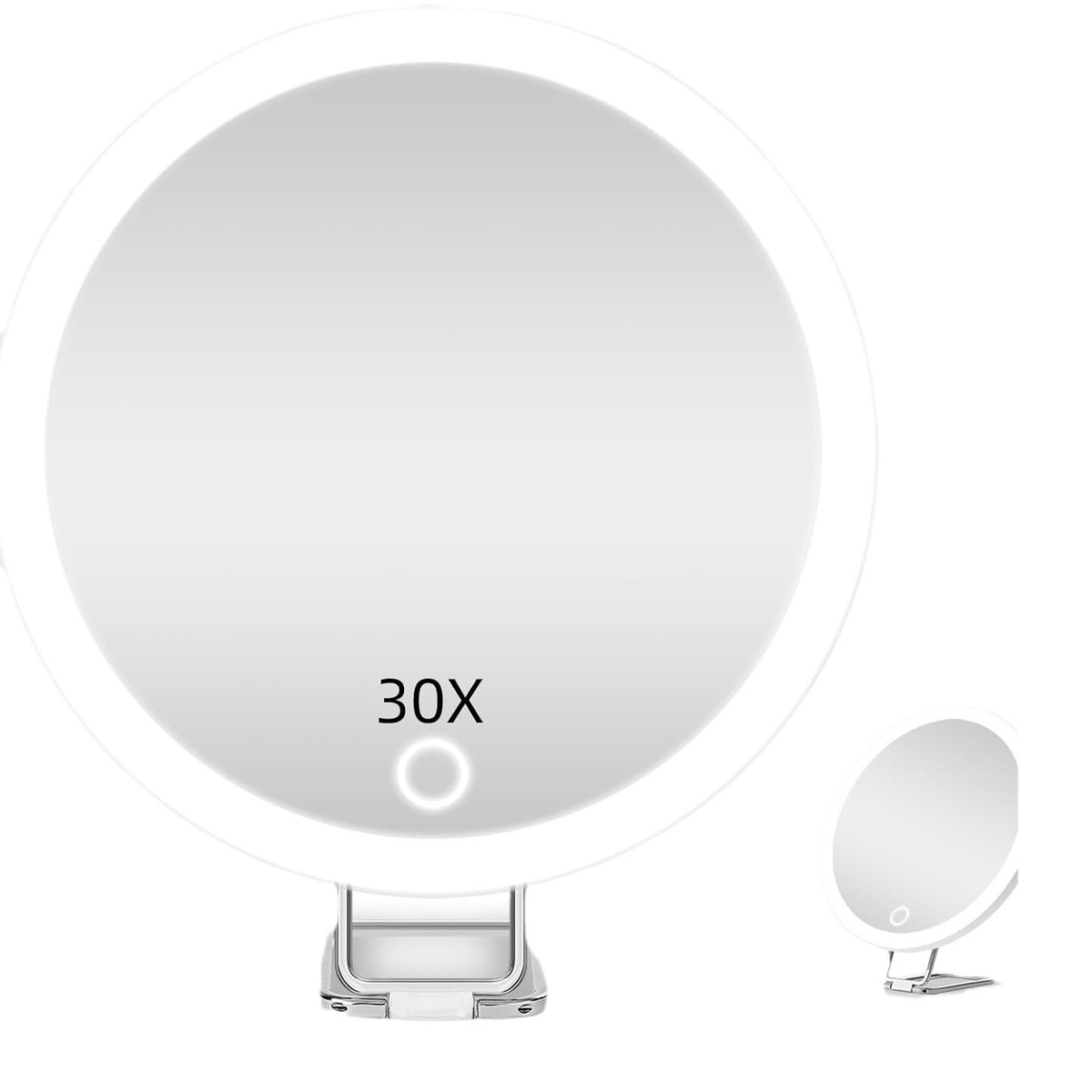 6倍10英寸20倍30倍放大镜led化妆镜360度旋转支架化妆镜手持挂壁