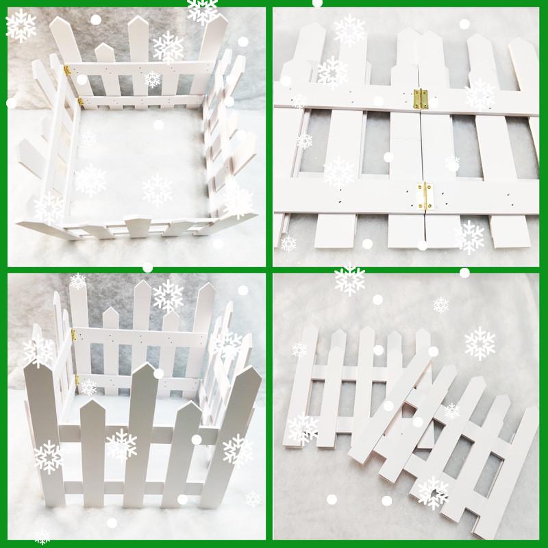 圣诞树橱窗装饰围栏1.2米白色栅栏圣诞雪弗板围栏商场圣诞节装饰