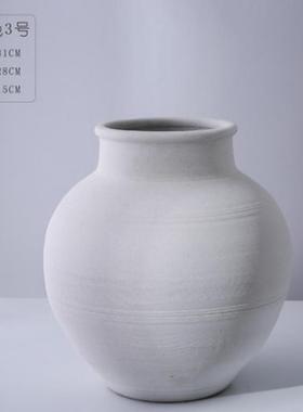 简约现代台面家用陶瓷干花北欧花瓶客餐厅电视柜插花装饰摆件陶罐