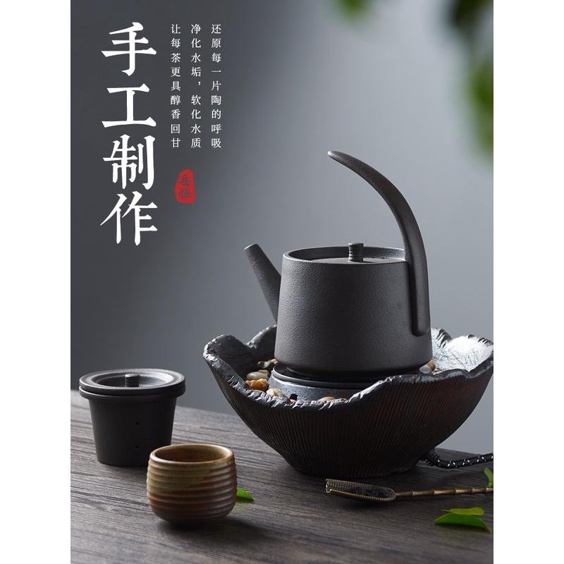 A947围炉  养生壶复古煮茶炉电陶炉家用耐高温静音陶壶烧水老岩泥