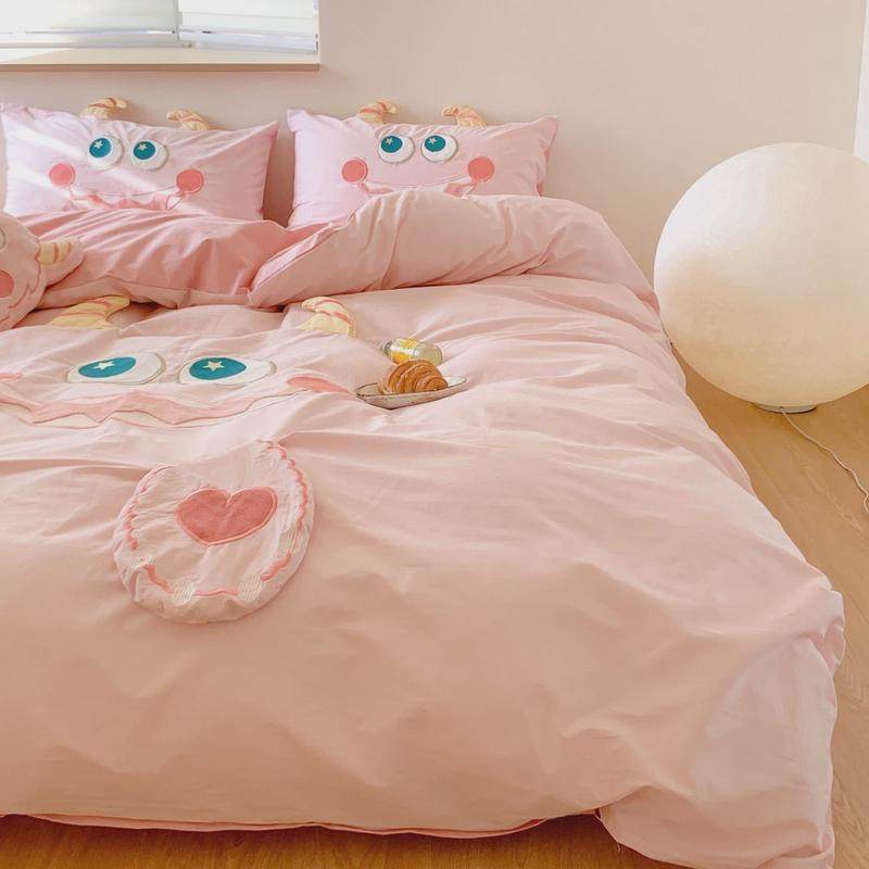 奶萌水洗棉儿童宿舍家用40支可爱卡通亲肤四季通用裸睡款四件套,床上用品,床品套件/四件套/多件套,淘宝优惠券,粉丝福利购,淘宝优惠卷