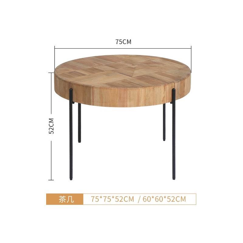 北欧风格简易圆形铁艺边几现代客厅矮茶几小户型桌椅组合家用茶台