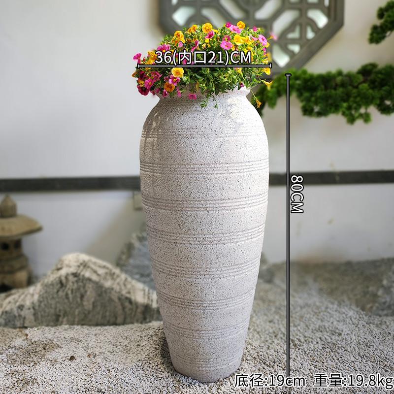 厂家直供户外花器落地花盆工程造景真石面园艺家用白色盆栽花盆