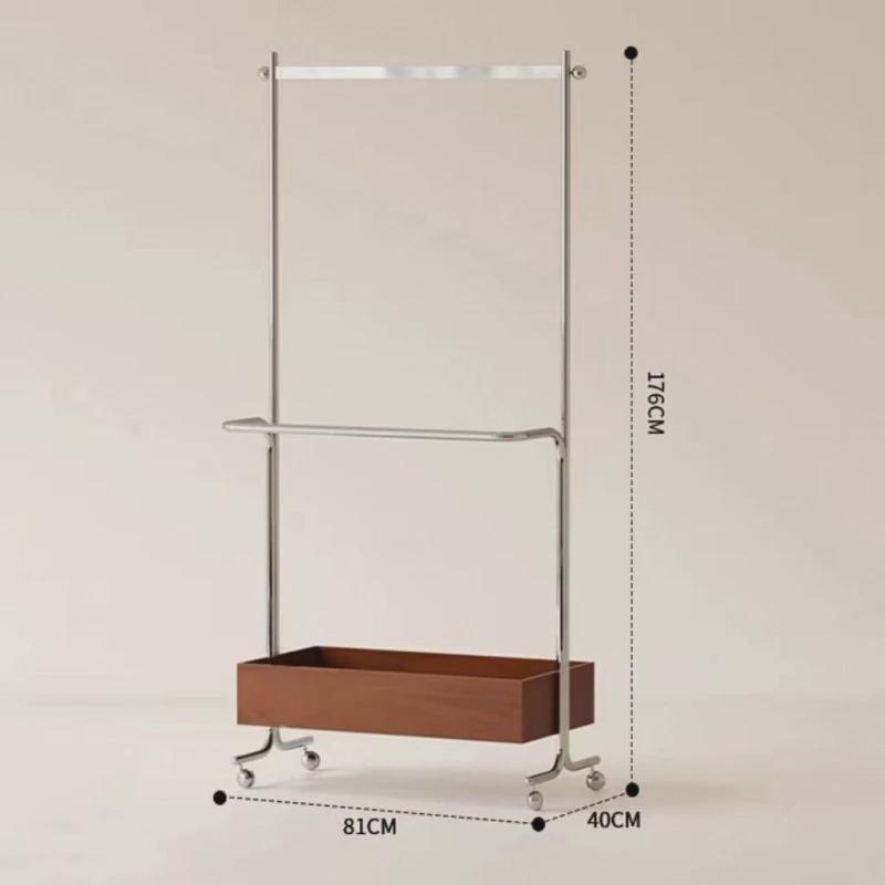 中古不锈钢衣帽架收纳可移动高档挂衣架家用卧室落地隔夜次净衣架