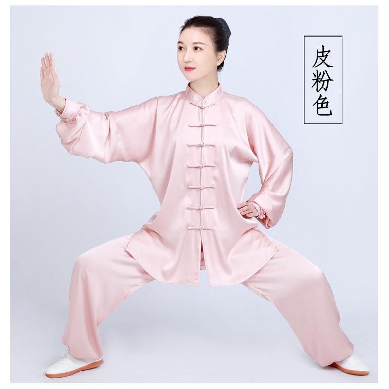 小和山太极服女新款高端武术表演春夏季练功服男太极拳服装醋酸锻