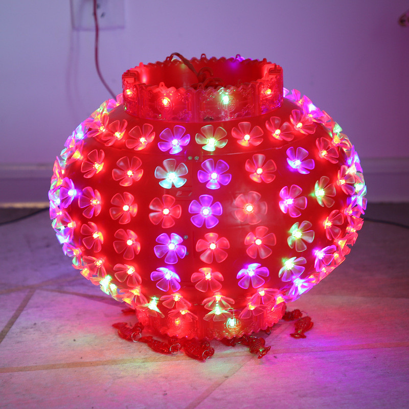新款红火新年花朵喜庆节日插电灯笼户外led灯笼流苏吊坠厂家批发