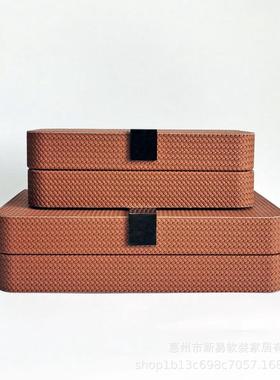 现代轻奢首饰盒样板房软装饰品售楼处书房玄关客厅卧室衣帽间摆件