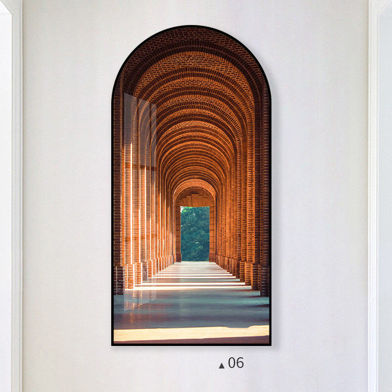 444z批发现代轻奢玄关走廊装饰画拱门形状空间建筑几何挂画酒店宾
