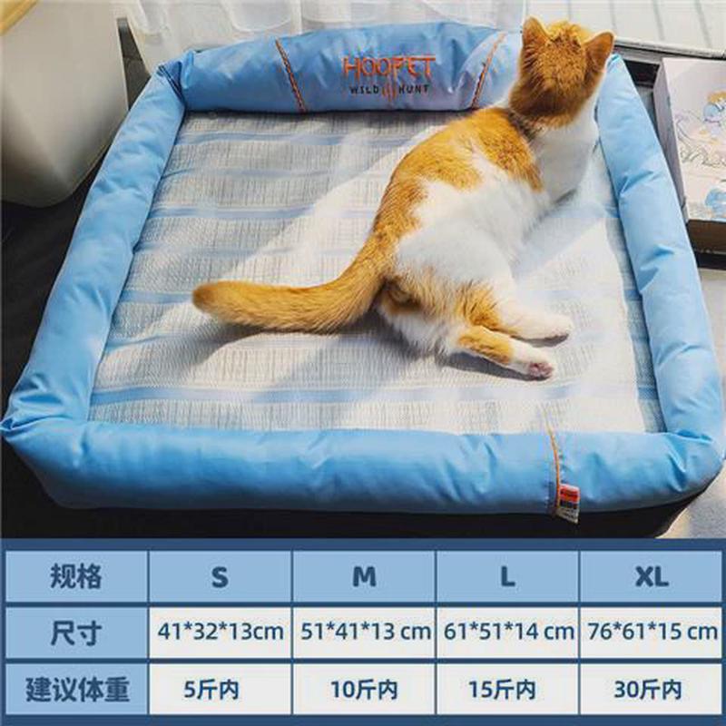 猫咪狗狗窝夏天带床垫宠物冰垫大号降温枕头睡垫子凉席柯基睡觉用