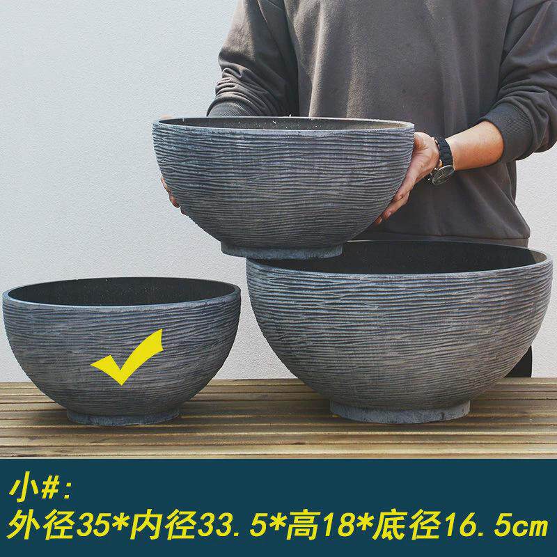古法鱼缸养碗莲的专用盆睡莲缸大水缸花盆老式庭院金鱼缸树脂加厚