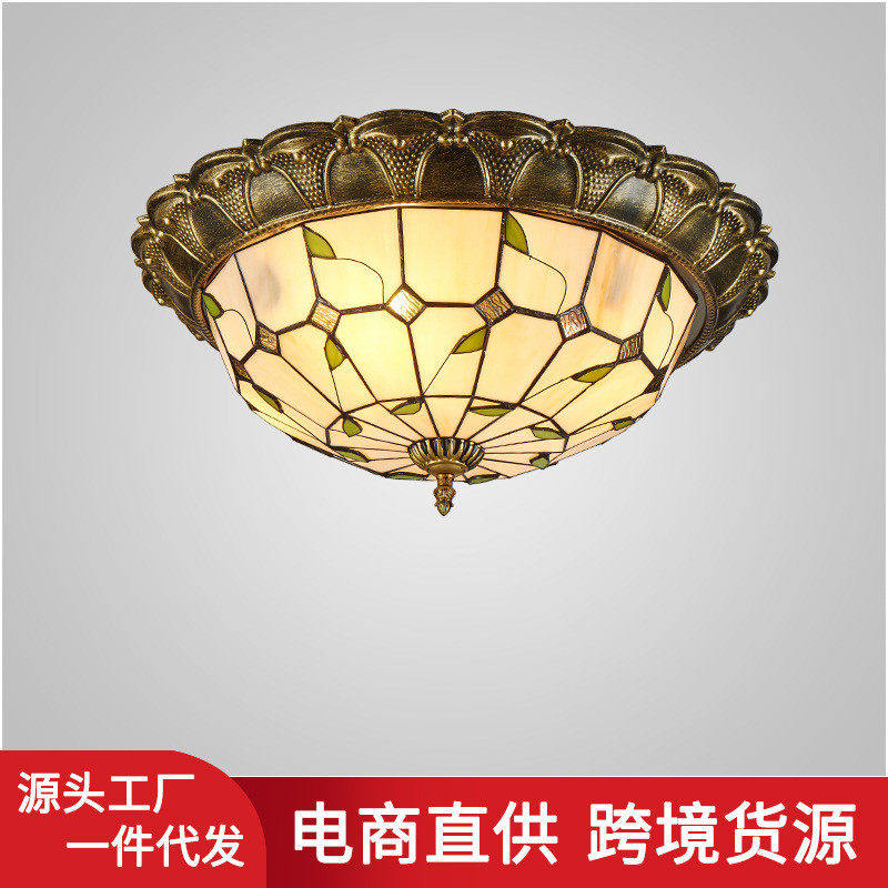 简欧创意餐厅灯客厅led吸顶灯蒂凡尼个性卧室装饰灯楼道阳台灯具