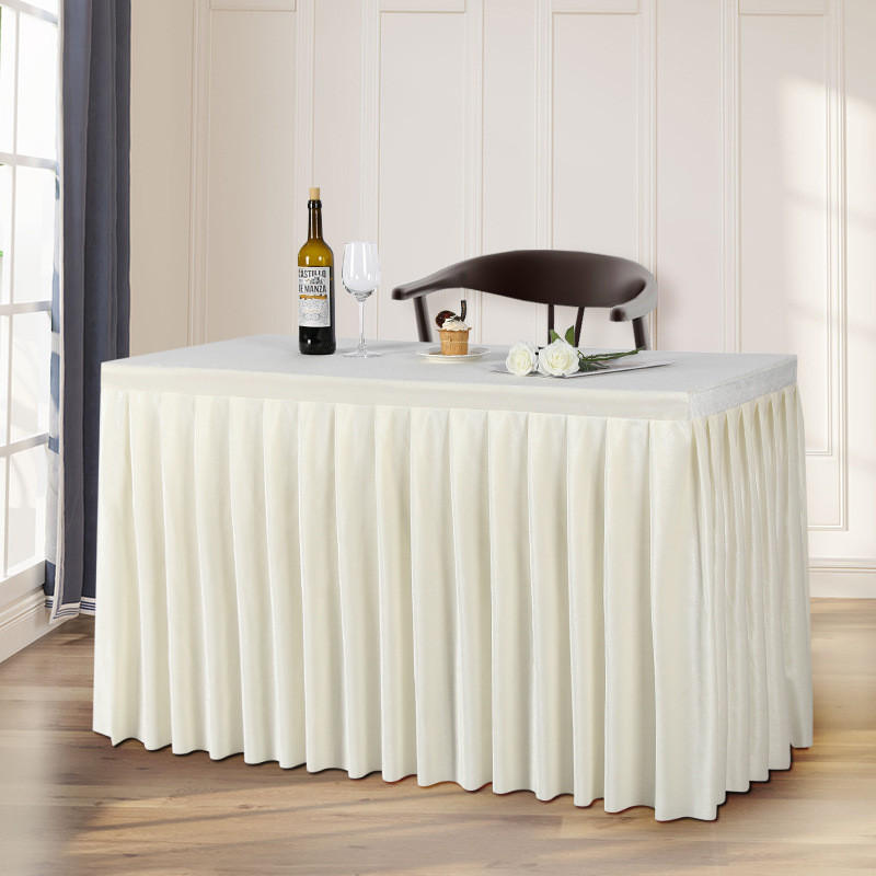 加厚金丝绒布桌套桌商务会议裙摆裙带签约仪式活动签到桌布台布