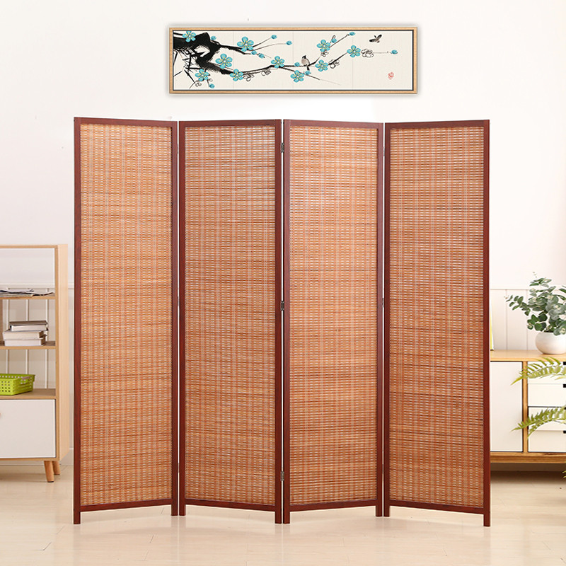 实木竹帘屏风隔断可移动折叠家用现代简约新中式玄关折屏办公酒店
