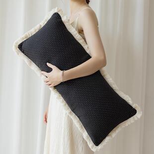 美式轻奢黑白可拆洗超大靠垫抱枕靠背夹腿睡觉长靠枕不含芯抱枕套