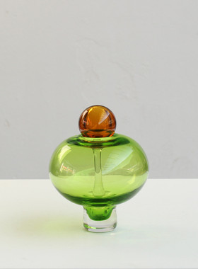 欧式创意玻璃花瓶摆件客厅茶几玄关电视柜餐桌装饰小口带盖花瓶