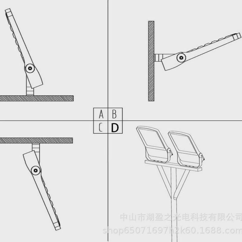 大功率led投光灯工程隧道照明100w400w500w广场灯球场灯超亮路灯