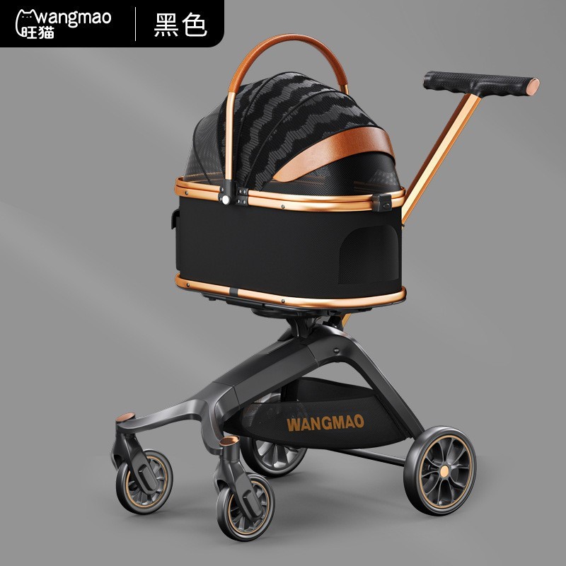 旺猫wm06豪华溜娃车便携可拆分折叠小型宠物推车