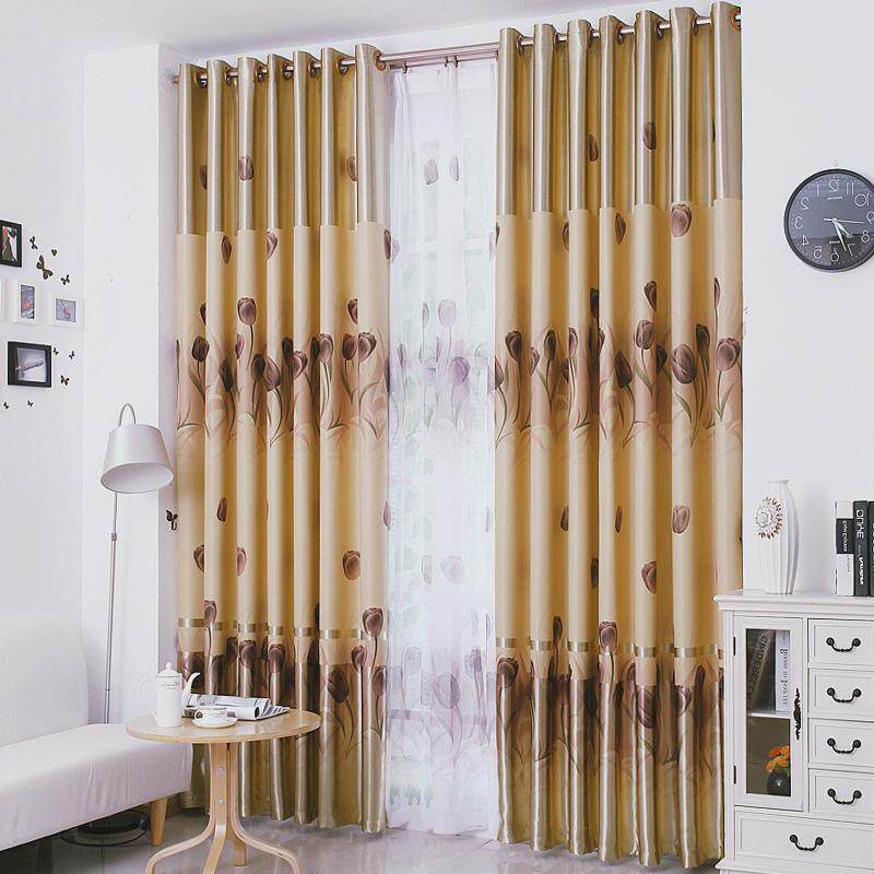 窗帘成品遮阳隔热飘窗落地窗打孔客厅卧室阳台田园风全遮光布新品