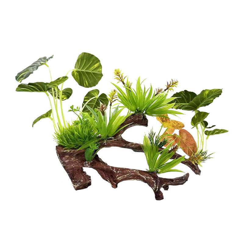仿真沉木树根水族造景树木枝海草鱼缸造景仿真海水缸布景摆件装饰