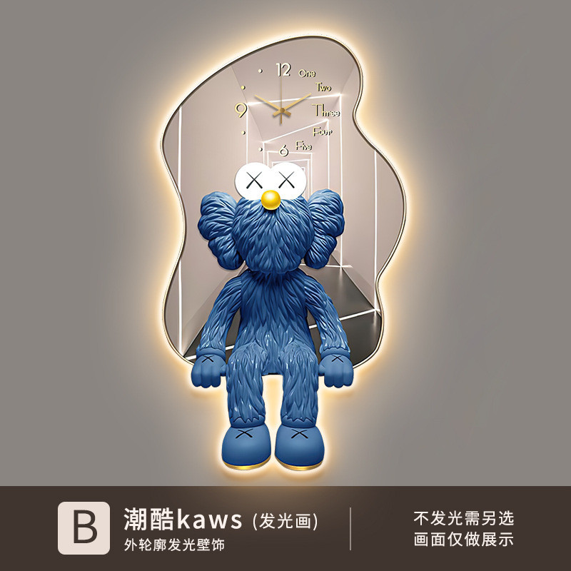 现代轻奢卡通氛围灯精雕画入户玄关走廊带灯装饰画led儿童房挂画