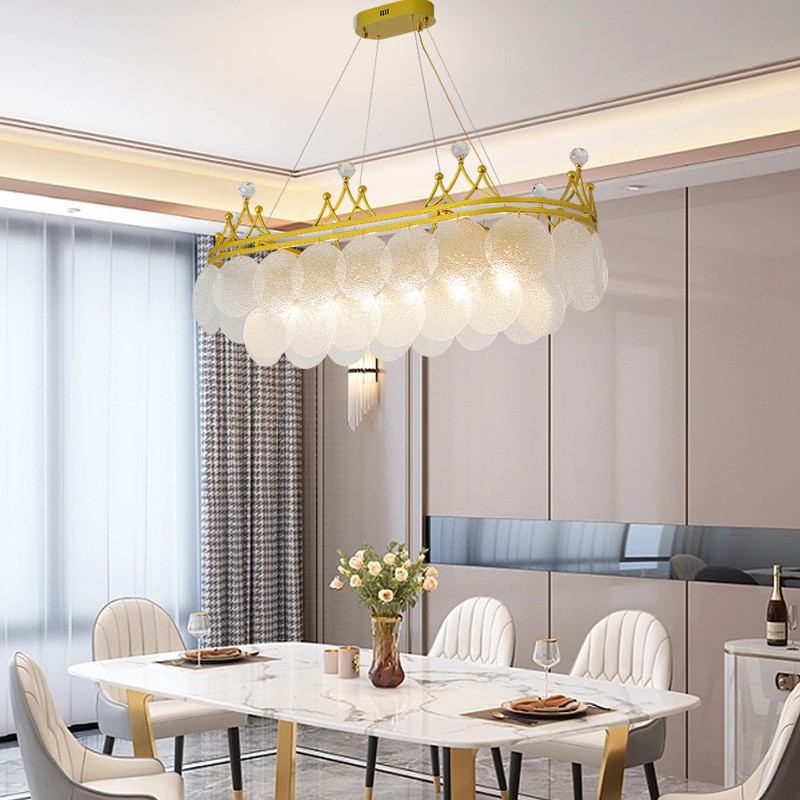 热销客厅灯奶油风吊灯水晶玻璃主卧室灯轻奢华led餐厅简约法式吊