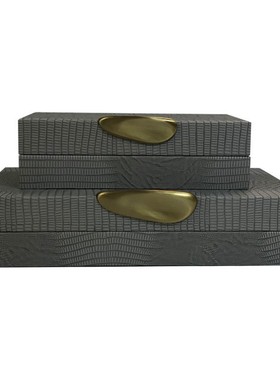 酒店别墅装饰盒摆件新中式家居软装饰品盒样板间售楼处首饰收纳盒