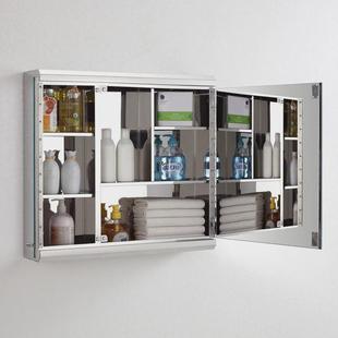 卫生间梳妆镜柜挂墙式洗漱台厕所镜子收纳一体柜浴室镜子带置物架