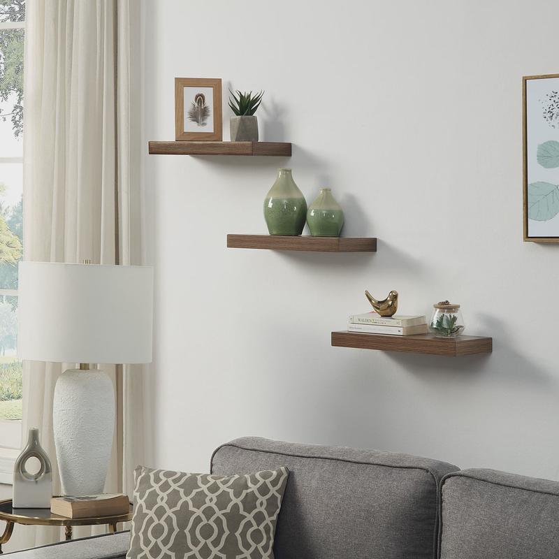 墙面木板壁挂式书架板客厅餐厅卧室墙上置物架悬空托架承重置物架